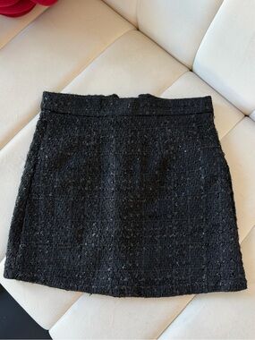 Black Tweed Mini Skirt Size XS NWT